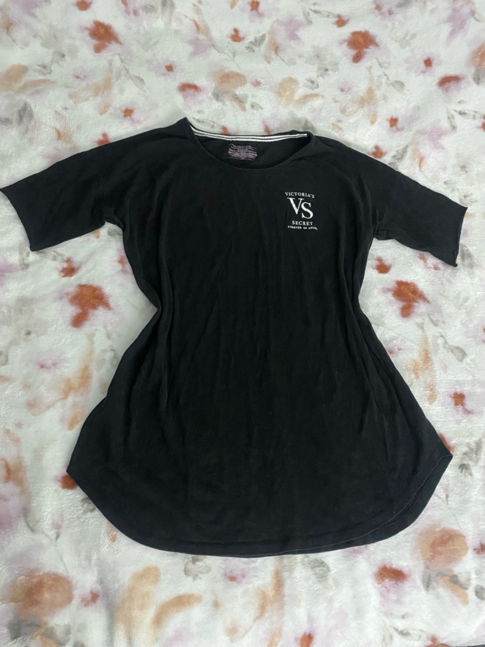 Victoria's Secret Black Tee with VS Logo Detail